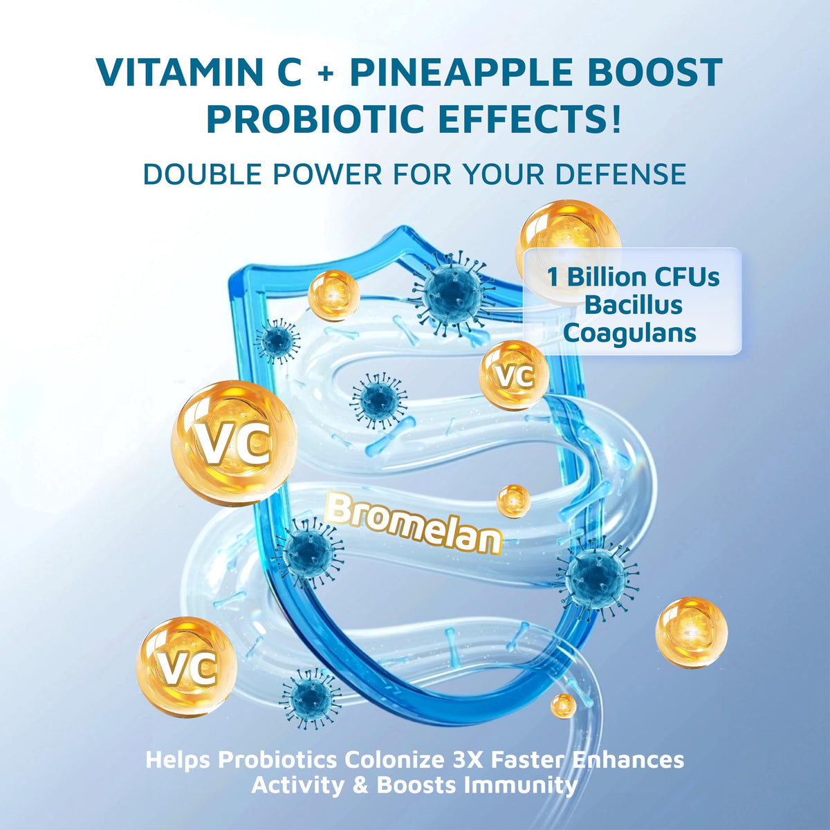 Gummies QVQ dans un bol avec des fruits tropicaux