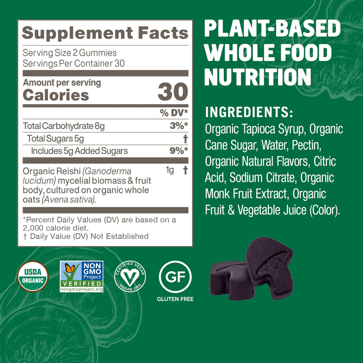 Gummies Reishi OM MUSHROOM SUPERFOOD ouvertes dans un bol