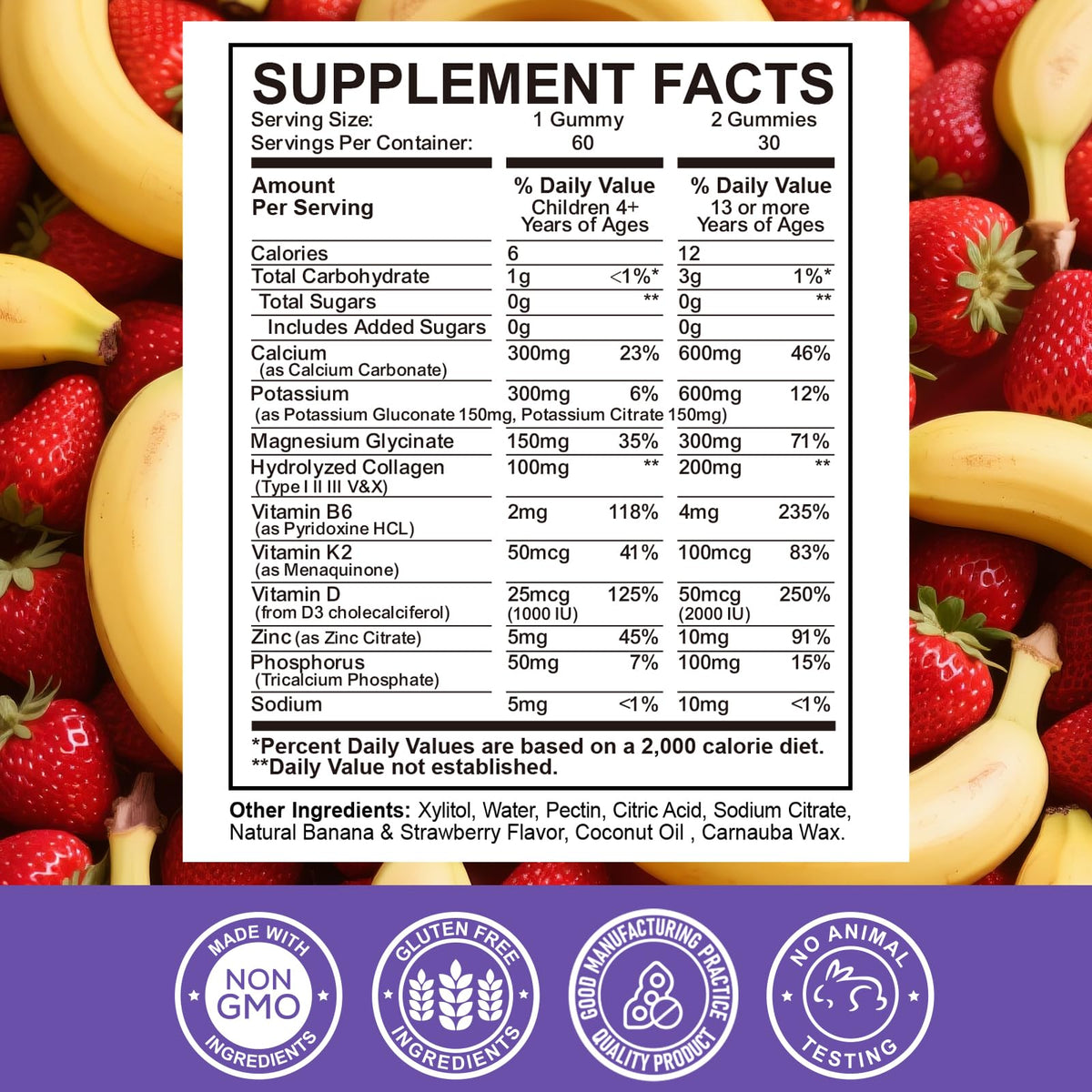 Gummies ReviNutra Calcium Potassium Magnésium avec étiquette