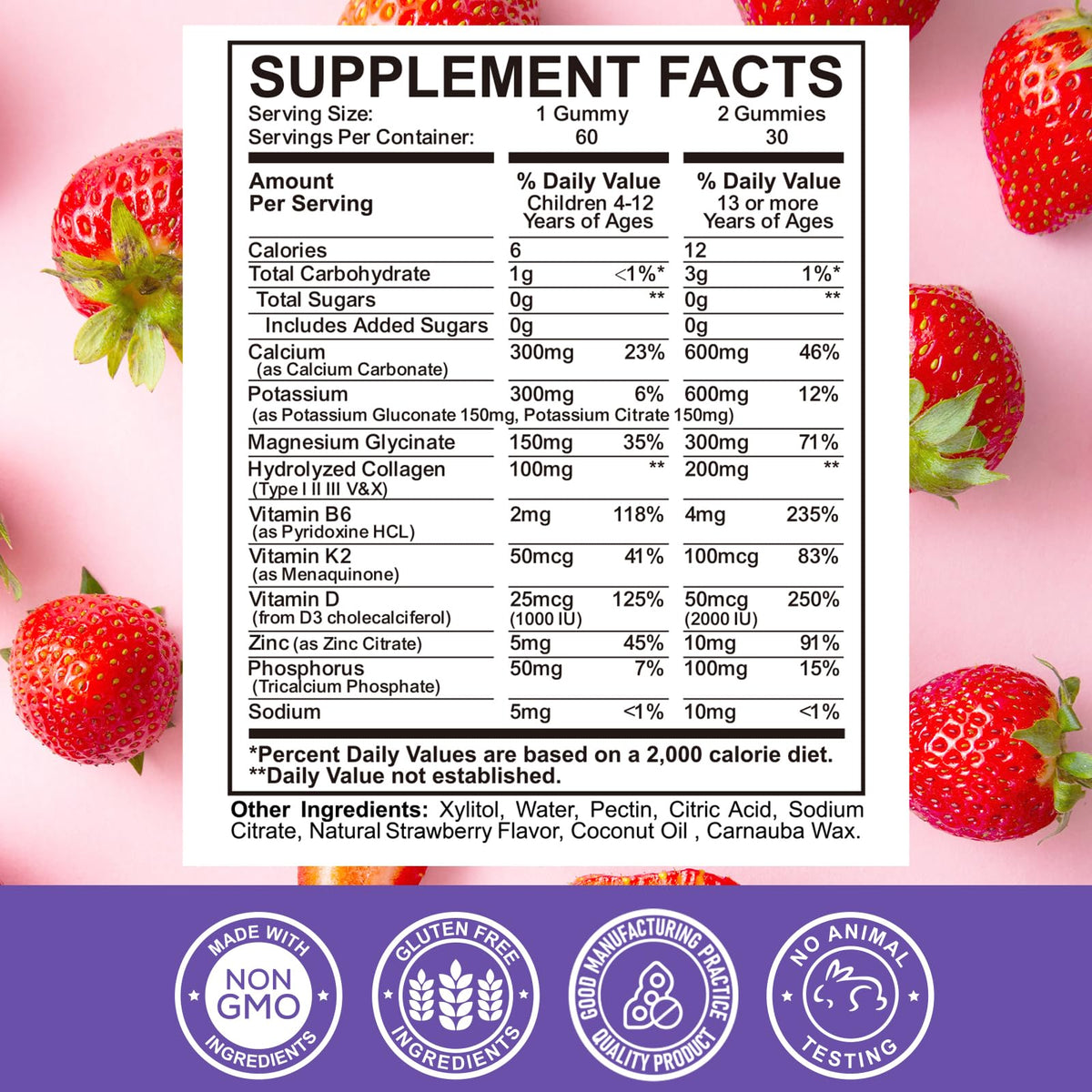 Gummies ReviNutra Calcium Potassium Magnésium, présentation sur une table