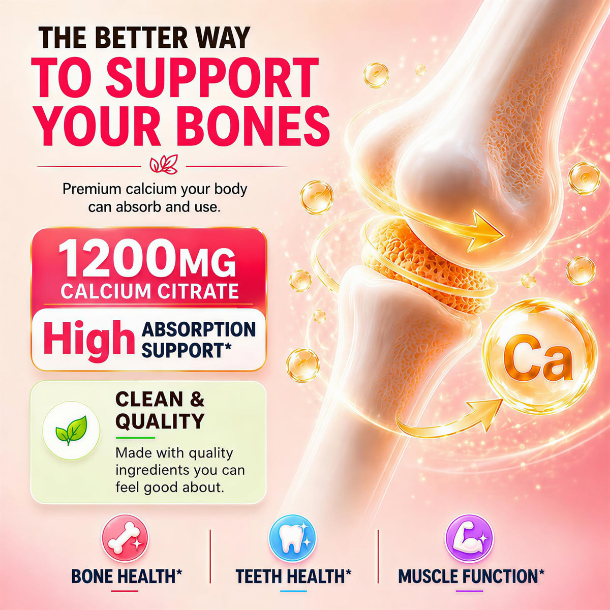 Gummies RUNUAN au citrate de calcium 1200mg avec des fruits