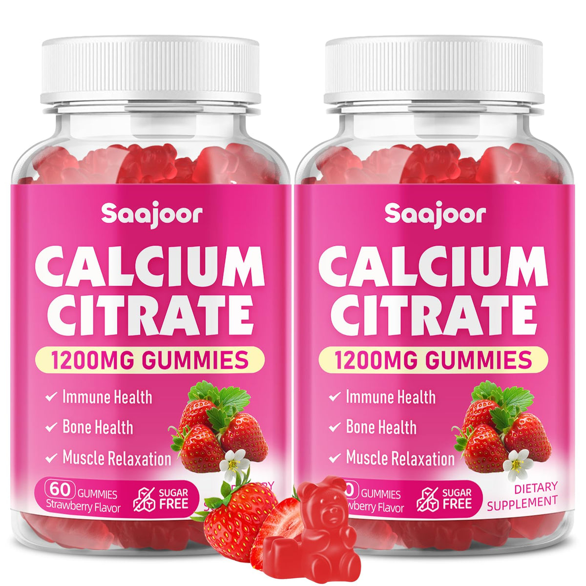 Gummies Saajoor au calcium citrate 1200 mg, emballage avant