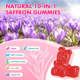 Gummies Saajoor au Safran avec une cuillère à côté