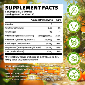 Gummies Saajoor avec vitamine D3 et K2