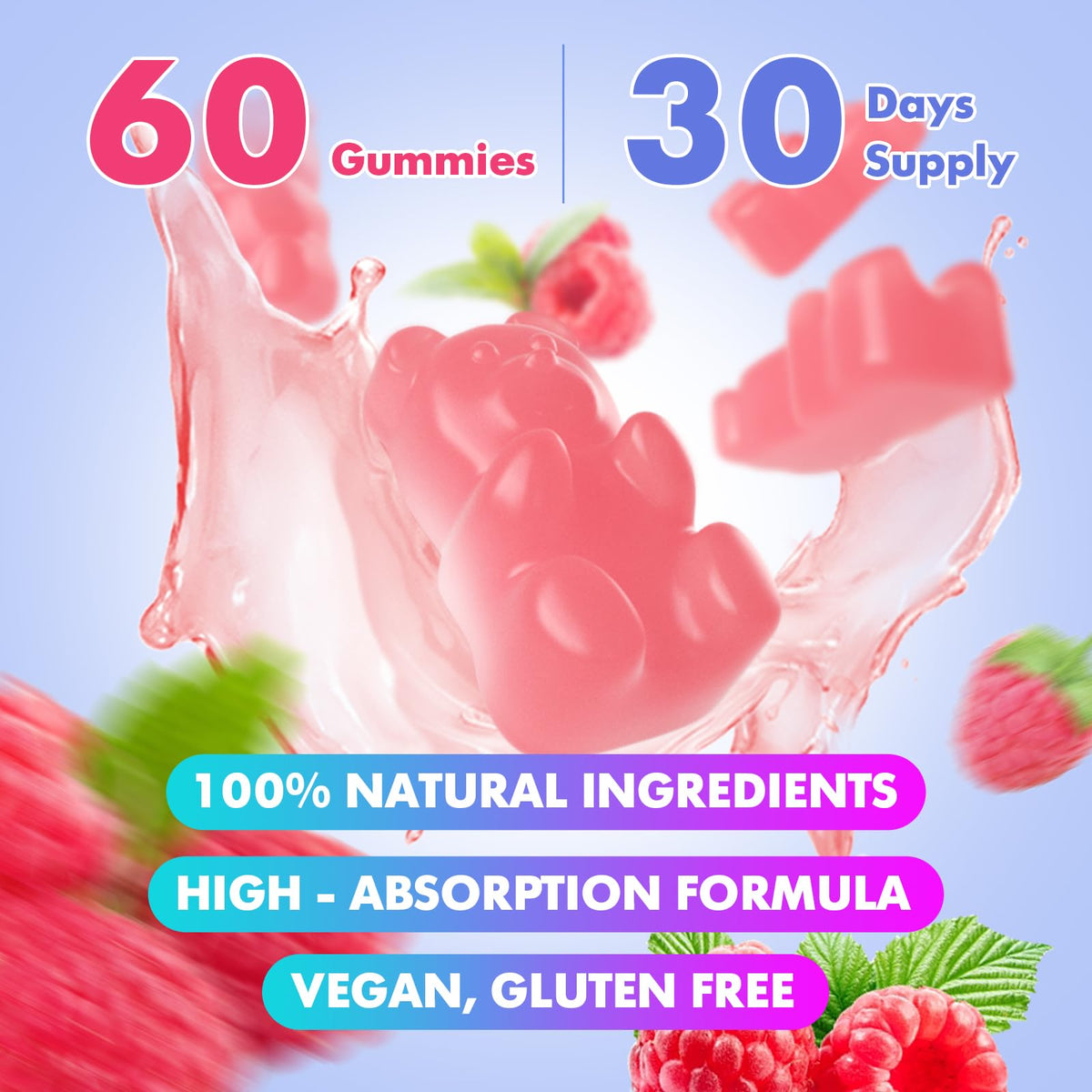 Gummies Saajoor HMB et L-Leucine avec un verre d'eau