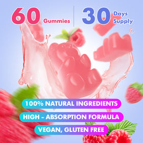 Gummies Saajoor HMB et L-Leucine avec un verre d'eau