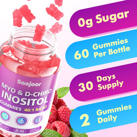 Gummies Saajoor Myo-Inositol et D-Chiro Inositol avec fruits