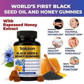 Gummies Sakoon Nutrition huile de graines noires avec miel et vinaigre de cidre