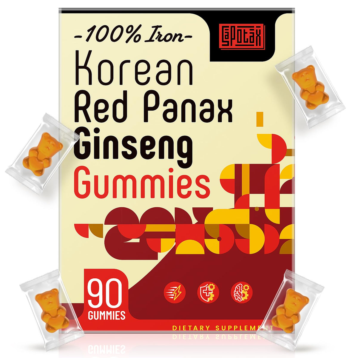 Gummies Sapotax au ginseng rouge coréen, emballage avant