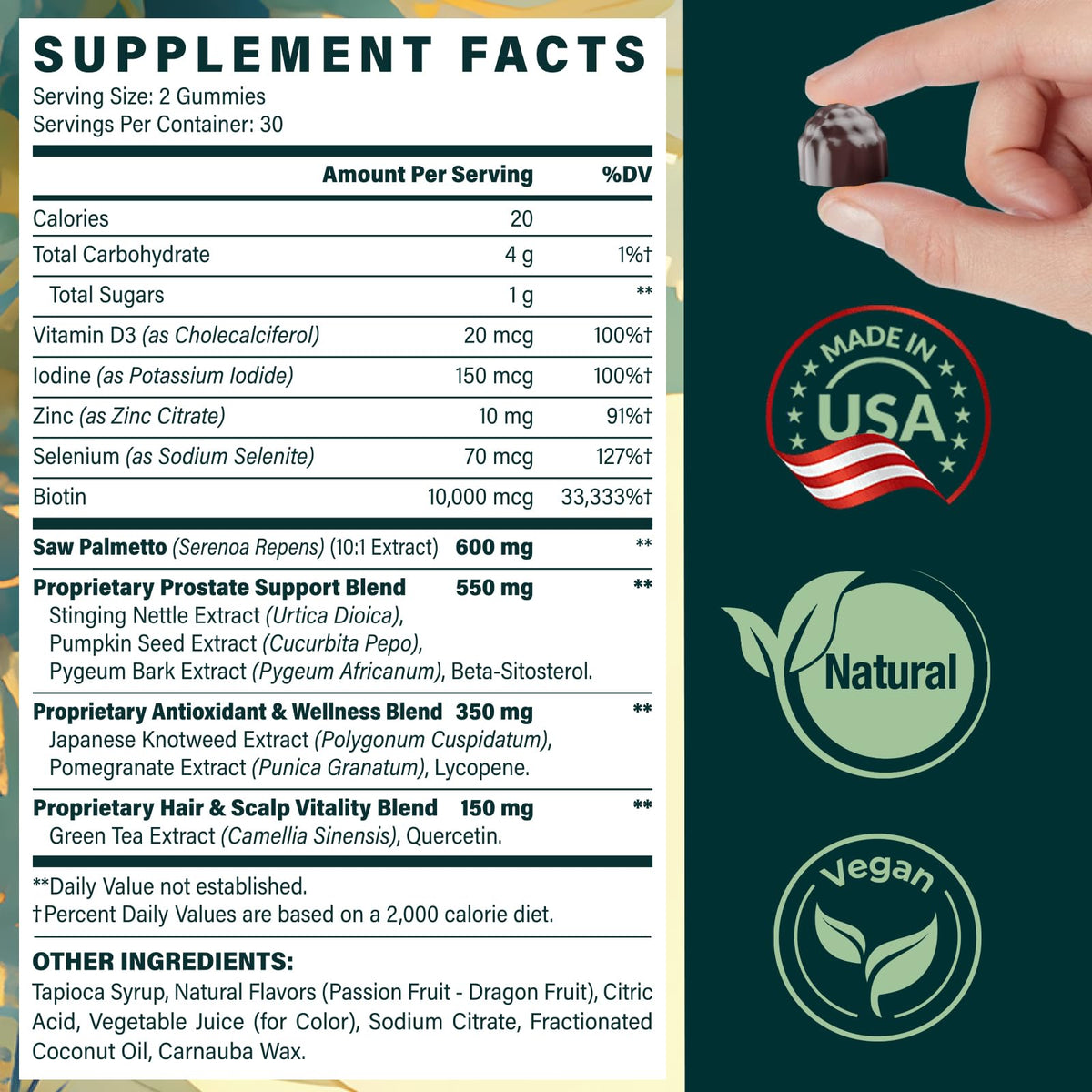 Gummies Saw Palmetto YIvarinthoria sur un bureau