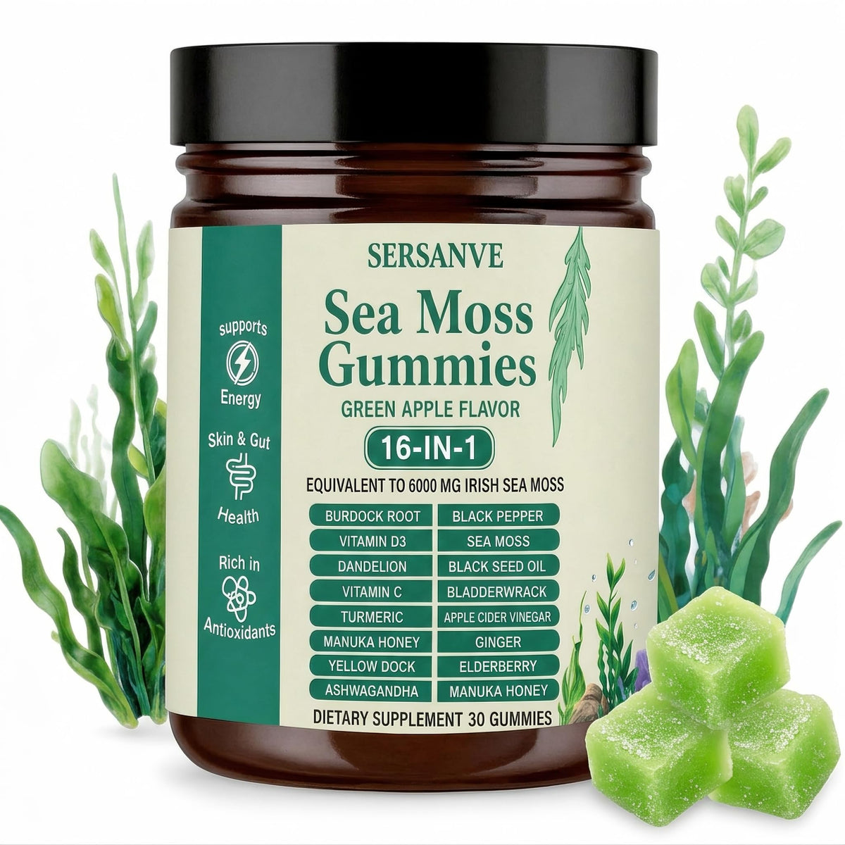 Gummies SERSANVE Mousse de Mer 16-en-1 vue de face