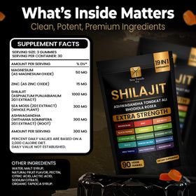 Gummies Shilajit 19 en 1 sur un fond blanc