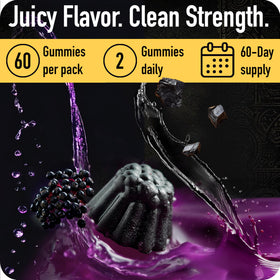 Gummies Shilajit ad hoc 1100mg avec une cuillère