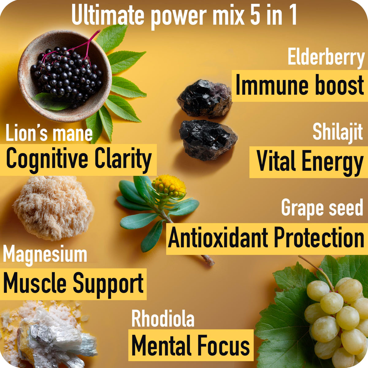 Gummies Shilajit ad hoc 1100mg sur une table