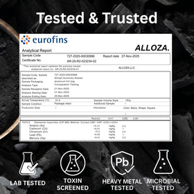 Gummies Shilajit alloza, gros plan sur la texture