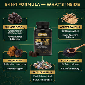 Gummies Shilajit avec huile de nigelle Sakoon nutrition