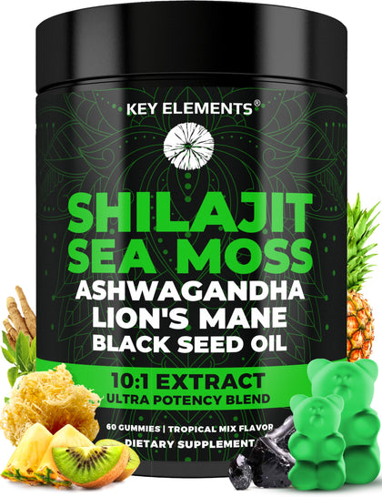 Gummies Shilajit Bio avec Algues Marines de KEY ELEMENTS en vue de face