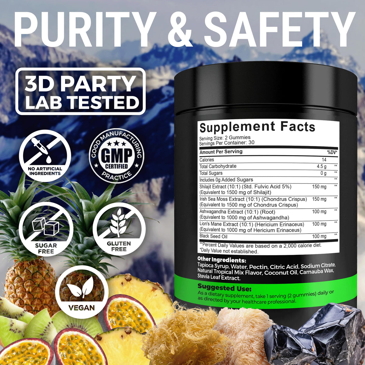 Gummies Shilajit Bio avec Algues Marines, en portion quotidienne