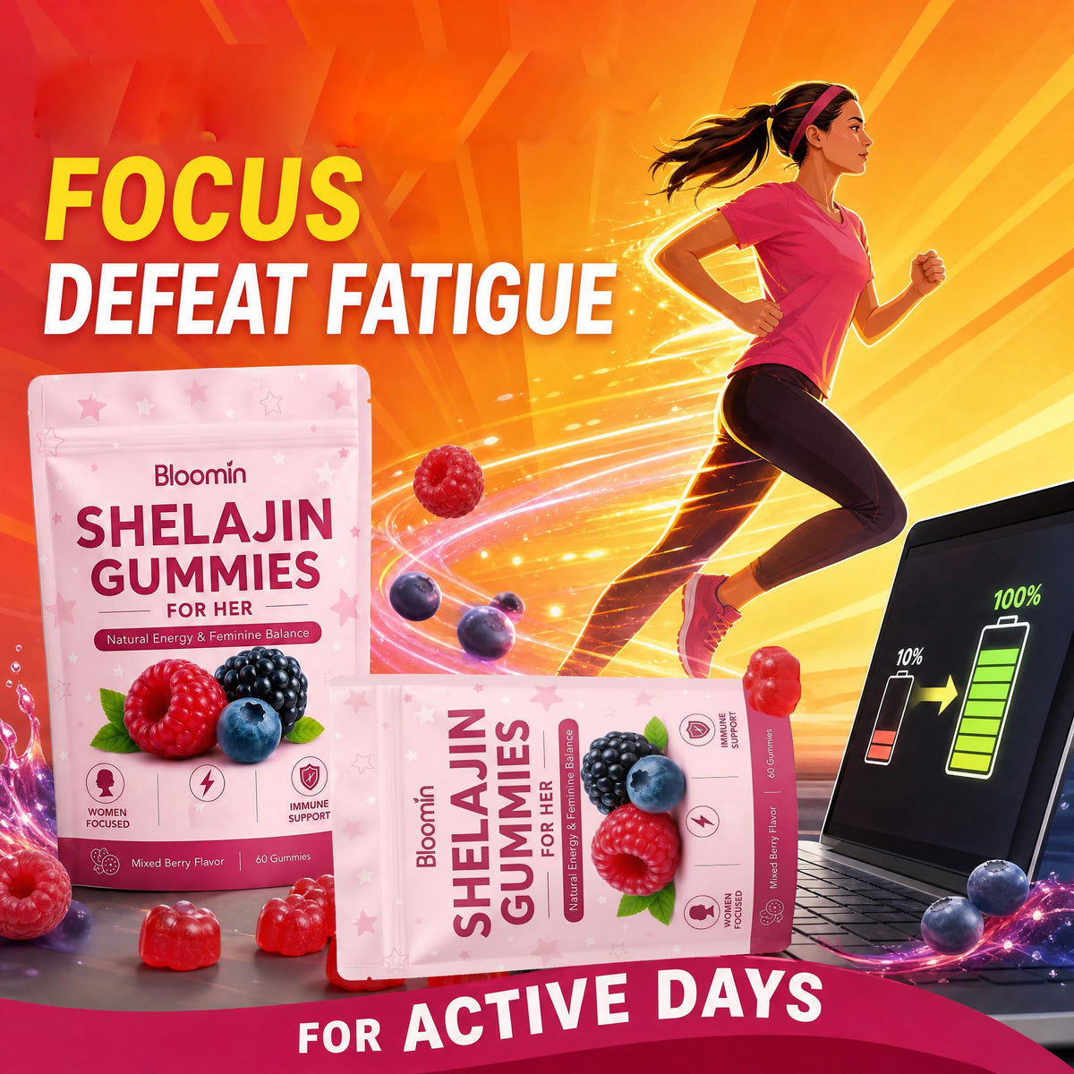 Gummies Shilajit Bodylove Mask en gros plan