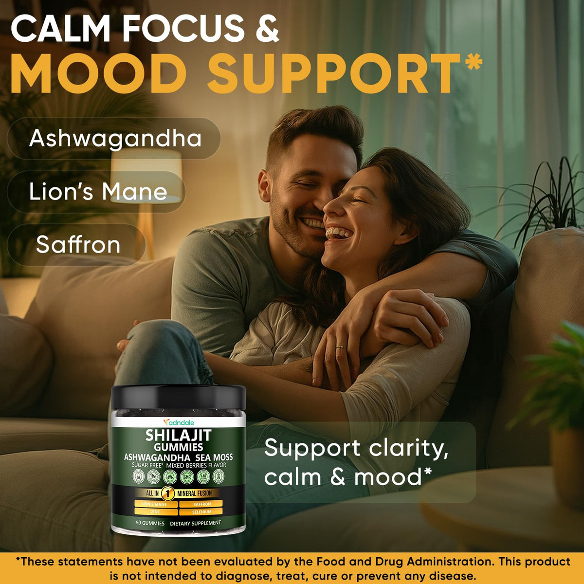 Gummies Shilajit d'Adndale en gros plan