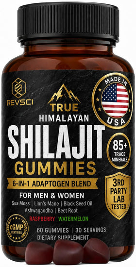 Gummies Shilajit de Revolution Science, pot de 60 unités