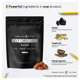 Gummies Shilajit Formulation Factory avec étiquette visible