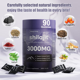 Gummies Shilajit Fristfei avec détails des ingrédients