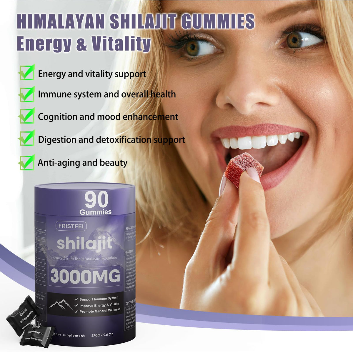 Gummies Shilajit Fristfei prêtes à être consommées