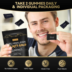 Gummies Shilajit Grevol montrant la texture douce