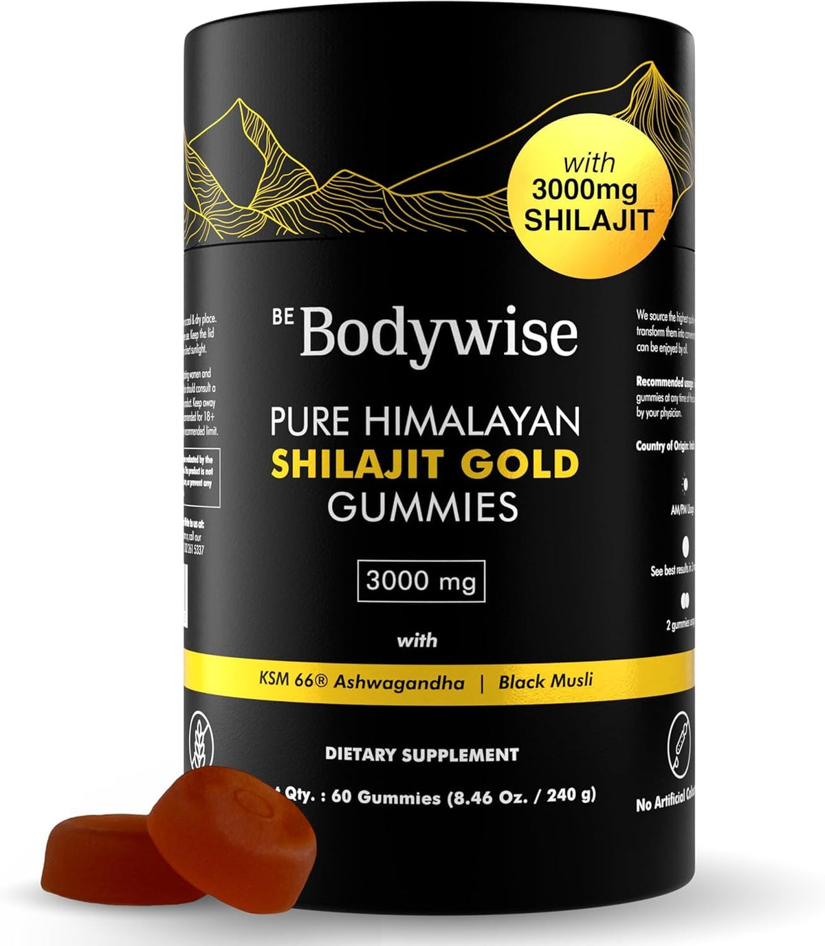 Gummies Shilajit Himalayen Be Bodywise, 60 unités, emballage avant