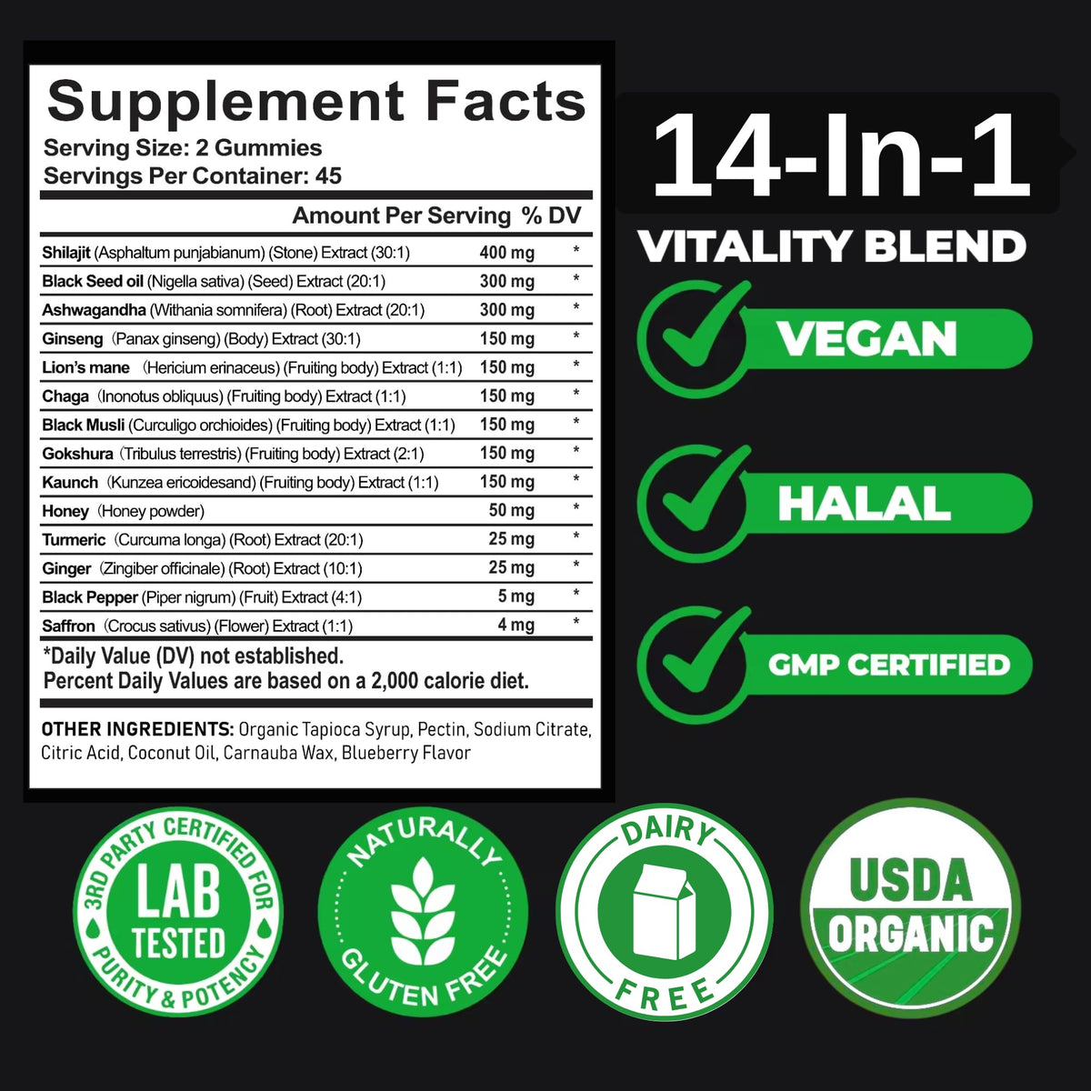 Gummies Shilajit Himalayen Bio AyBet ouvertes avec quelques gummies à côté