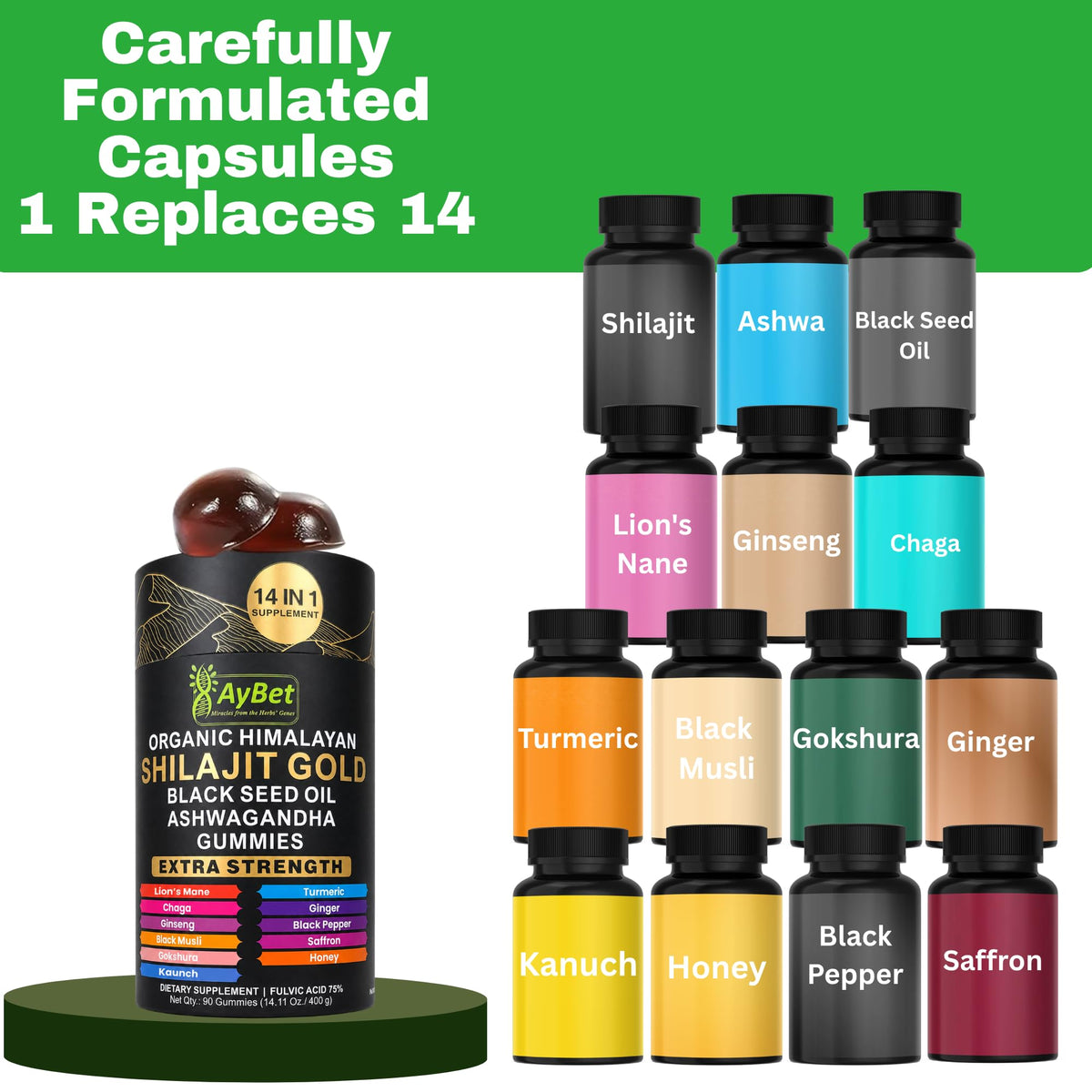 Gummies Shilajit Himalayen Bio AyBet sur une table