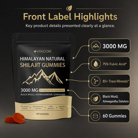 Gummies Shilajit Himalayen Velvra Cleanse en gros plan