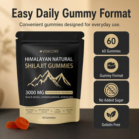 Gummies Shilajit Himalayen Velvra Cleanse sur une table