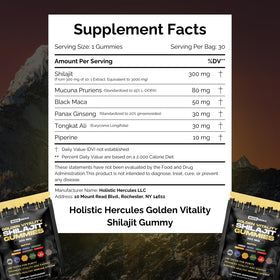 Gummies Shilajit Holistic Hercules ouvertes avec quelques gummies visibles