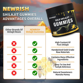 Gummies Shilajit Newrish dans un sac de sport