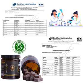 Gummies Shilajit NutroTonic dans un bol en bois