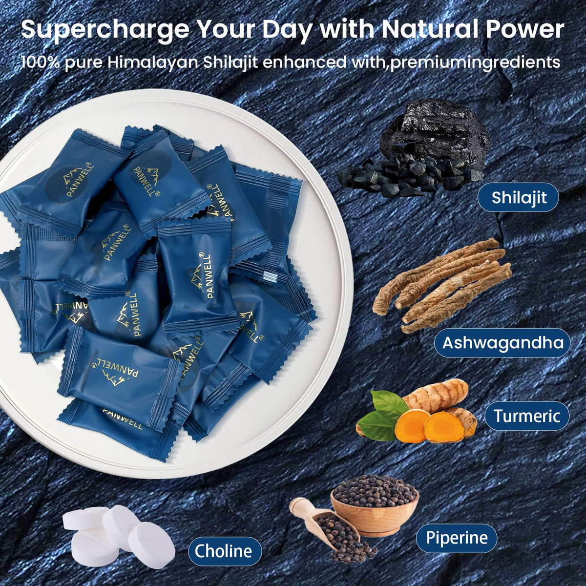 Gummies Shilajit PANWELL montrant la texture