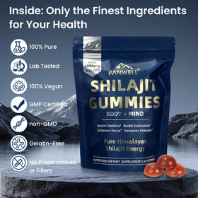 Gummies Shilajit PANWELL sur une table
