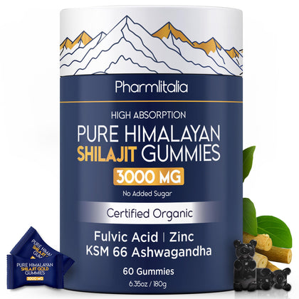 Gummies Shilajit Pharmlitalia 3000mg, boîte vue de face