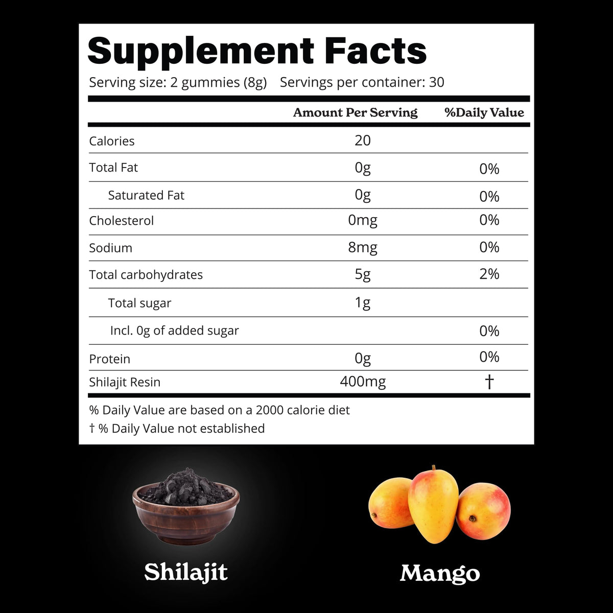 Gummies Shilajit Pur de Better Alt montrant la texture et la couleur des gummies