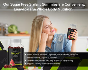 Gummies Shilajit Pur Himalayen sur une table