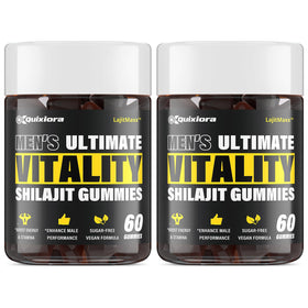 Gummies Shilajit Quixiora devant un fond blanc