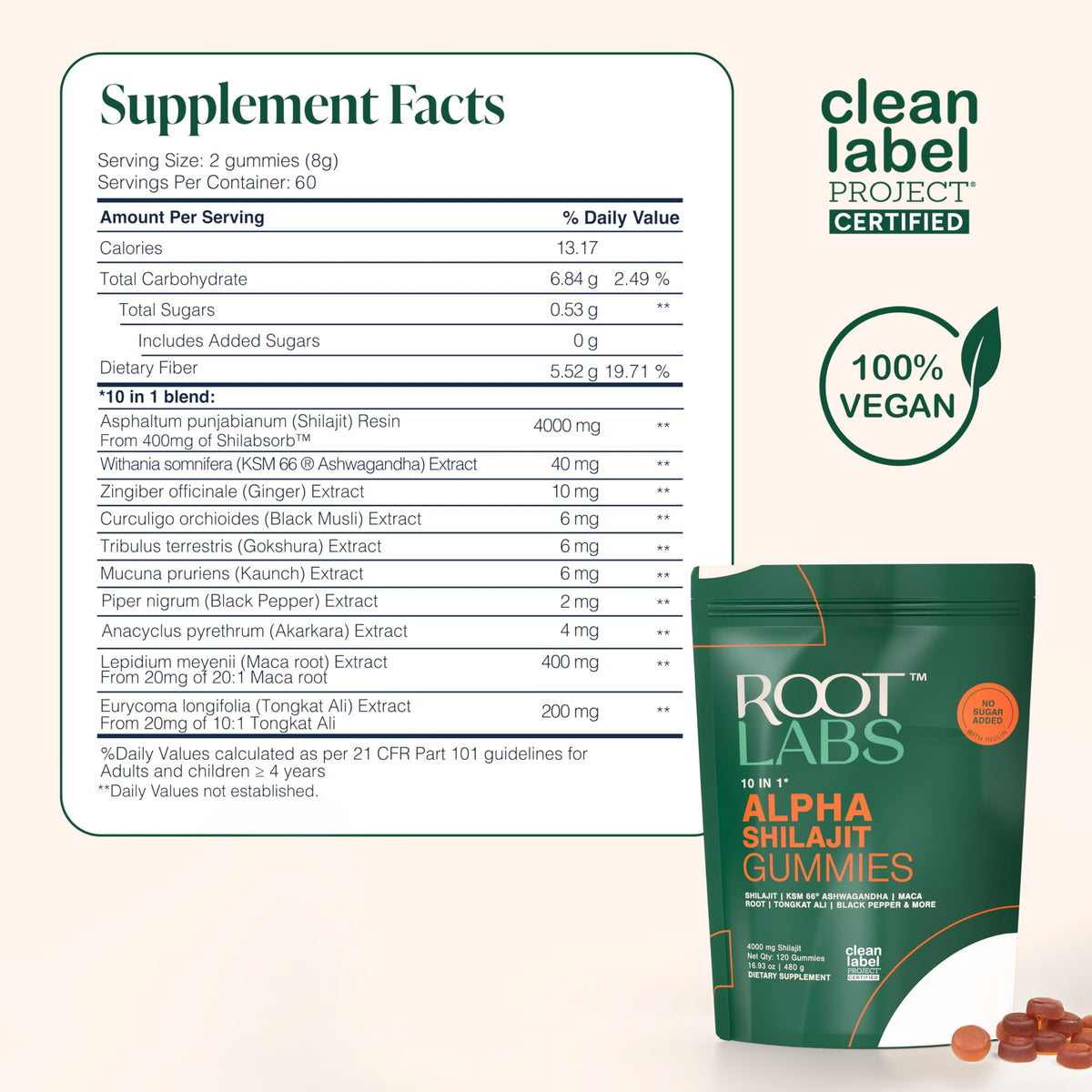 Gummies Shilajit ROOT LABS présentées avec un cadre de vie sain
