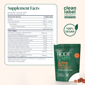 Gummies Shilajit ROOT LABS présentées avec un cadre de vie sain