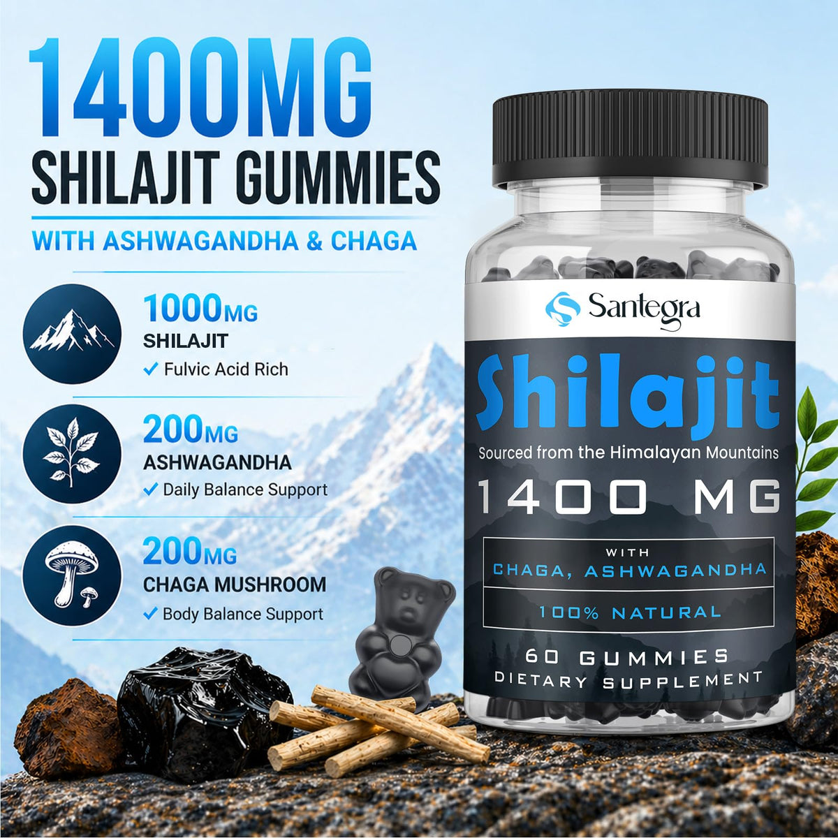 Gummies Shilajit Santegra, texture douce et agréable
