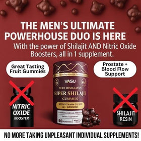 Gummies Shilajit Vasu avec Vitamine D3 et B12 en gros plan