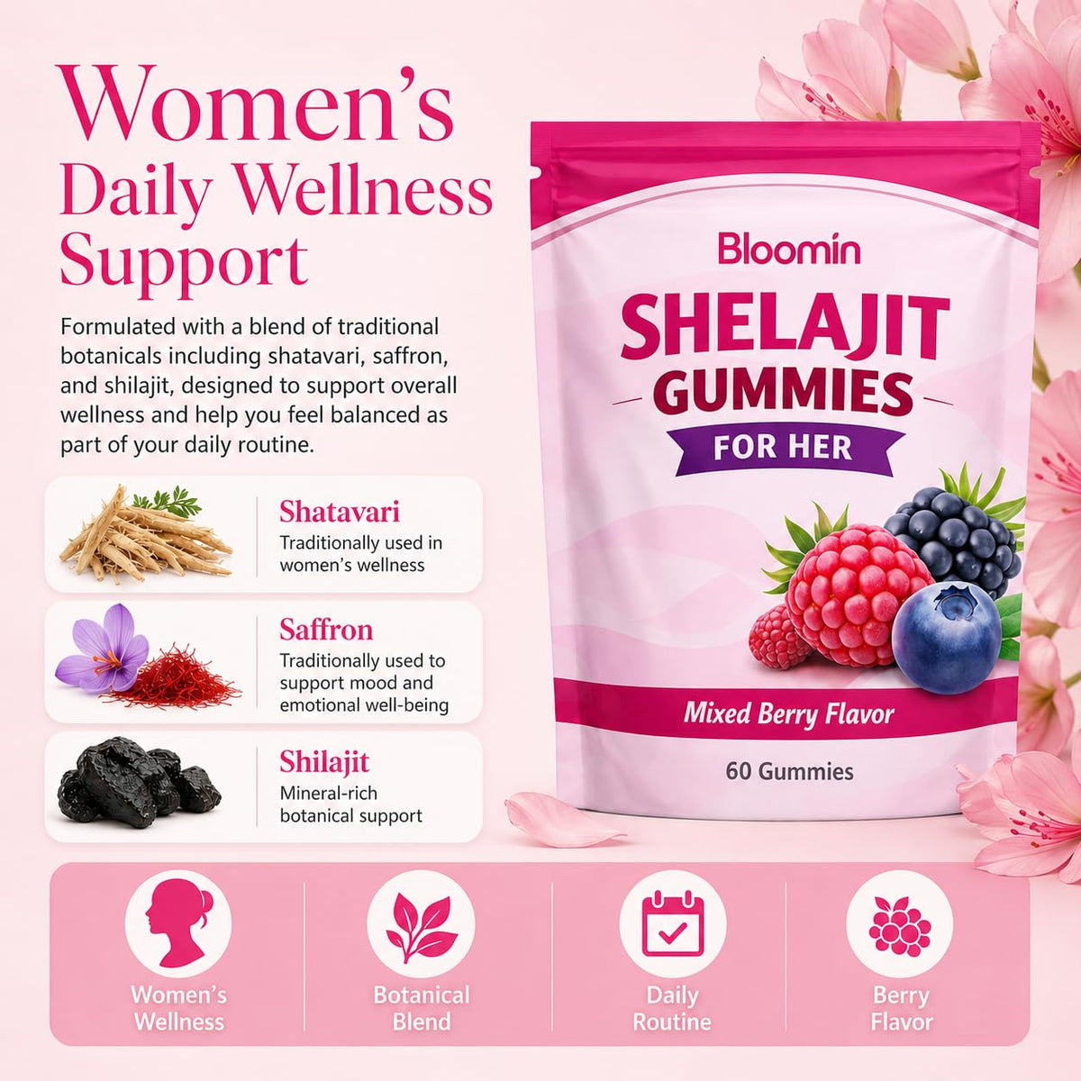 Gummies Shilajit velura avec saveur de baies en gros plan