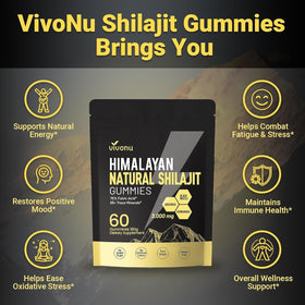 Gummies Shilajit VivoNu montrant la texture des gommes
