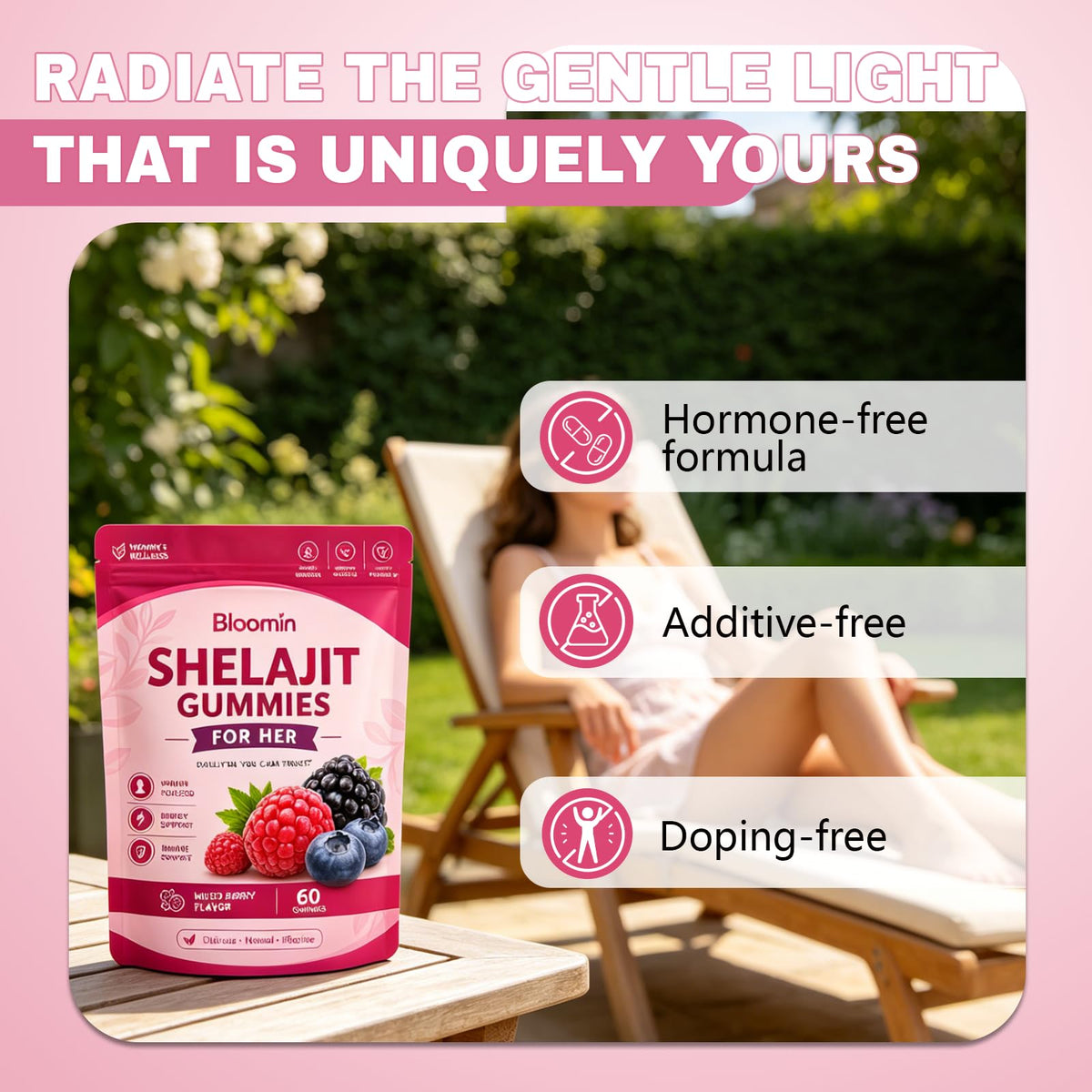 Gummies Shilajit, vue de dessus, montrant la texture des gommes